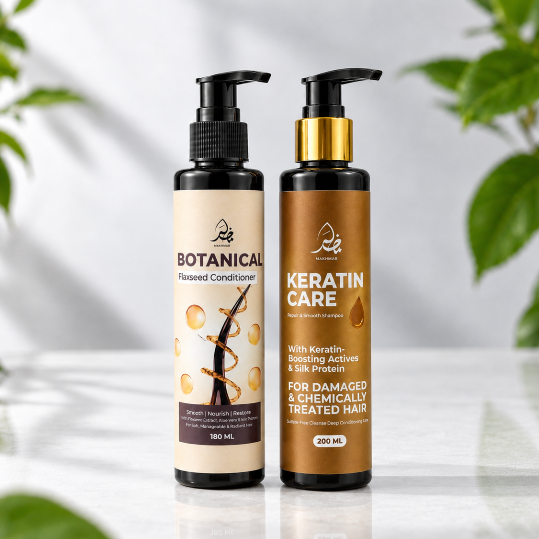 Makhmar Keratin Care + Flaxseed Conditioner Bundle | 2 In 1