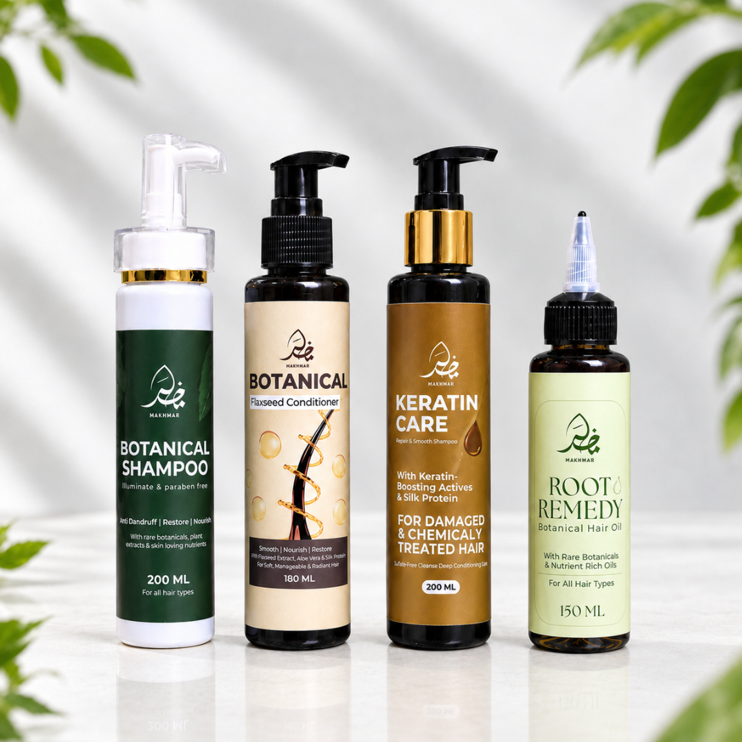 Makhmar All In One Bundle | Shampoo + Conditioner + Keratin + Hair Oil | 4 In 1